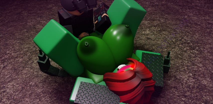 3d armor dominant_female green_skin hands_behind_head ivy_(scp:_the_red_lake) missionary_position moosty precum red_eyes red_hair roblox roblox_game robloxian scp:_the_red_lake scp_foundation self_upload tagme vine_tentacles vines