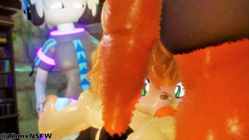 3d 3d_(artwork) anthro arm_grab artist_name ass big_breasts blowjob blush dreams female female_focus fox fur furry ghostbot green_eyes kass legs_up lifted male male/male/female orange_fur orange_hair penetration penis penis_in_pussy pussy robot sara sarafamily squirrel tagme tail thmxnsfw threesome yellow_fur