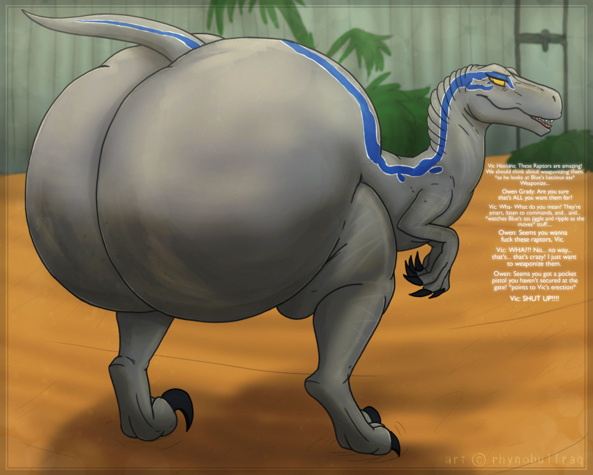 1girls 2018 absurd_res ass ass_dough asscheeks_swallowing_tail back_view big_ass big_butt blue_(jurassic_world) blue_markings bubble_butt butt colossal_ass containment containment_cell dat_ass dinosaur dromaeosaurid enormous_ass fat_ass female female_focus female_only feral feral_dinosaur feral_temptation glistening grey_body grey_scales hi_res huge_ass huge_butt huge_thighs hyper hyper_ass jurassic_park jurassic_world jurassic_world_dominion jurassic_world_fallen_kingdom large_ass large_butt legoshi41 looking_at_ass looking_back massive_ass massive_butt multicolored_body offscreen_character offscreen_male open_mouth pinup pose presenting presenting_ass presenting_hindquarters rear_view rhynobullraq scales smile solo_female text_edit theropod thick_ass thick_butt thick_feral thick_hips thick_thighs two_tone_body universal_studios velociraptor voluptuous wide_hips wide_thighs yellow_eyes