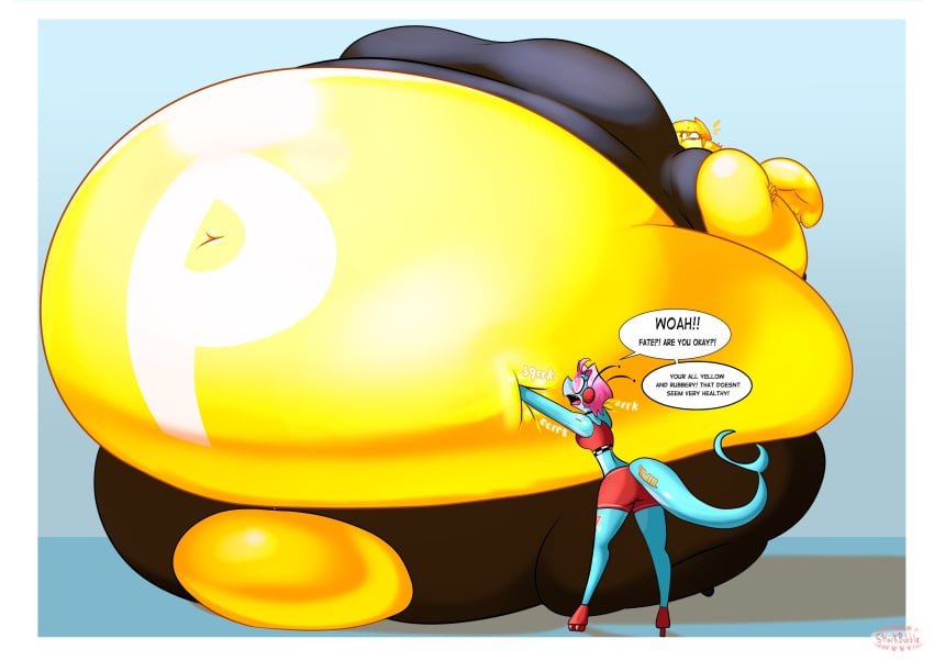 big_breasts breasts inflation p-balloon sharkbubble spherical_inflation sunken_head sunken_limbs transformation