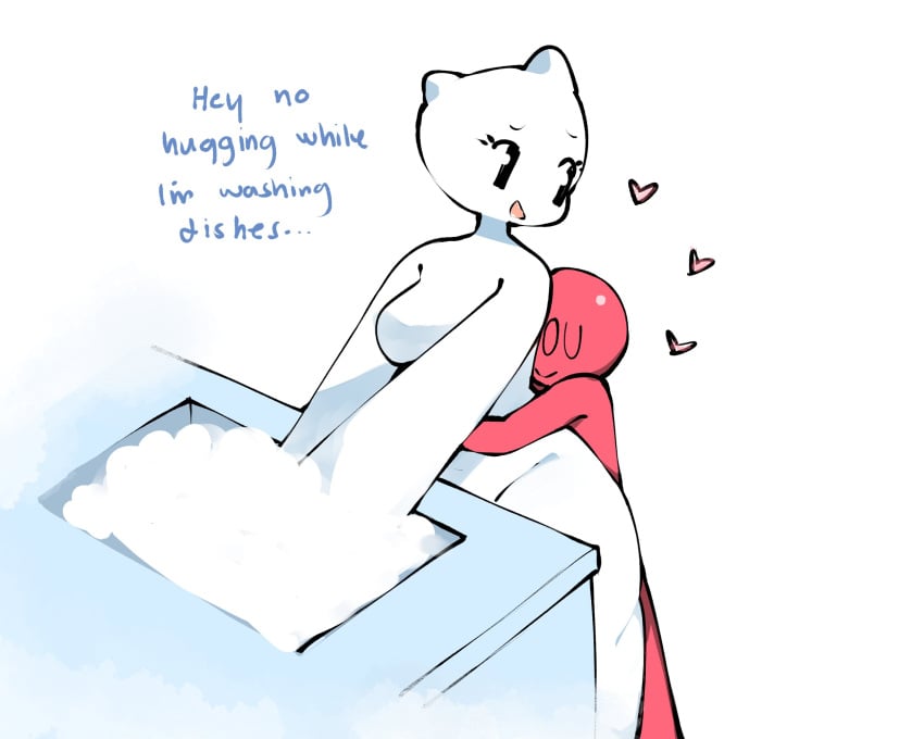 doing_dishes hugging namesloo pillow_girl puffle_(namesloo) tagme you