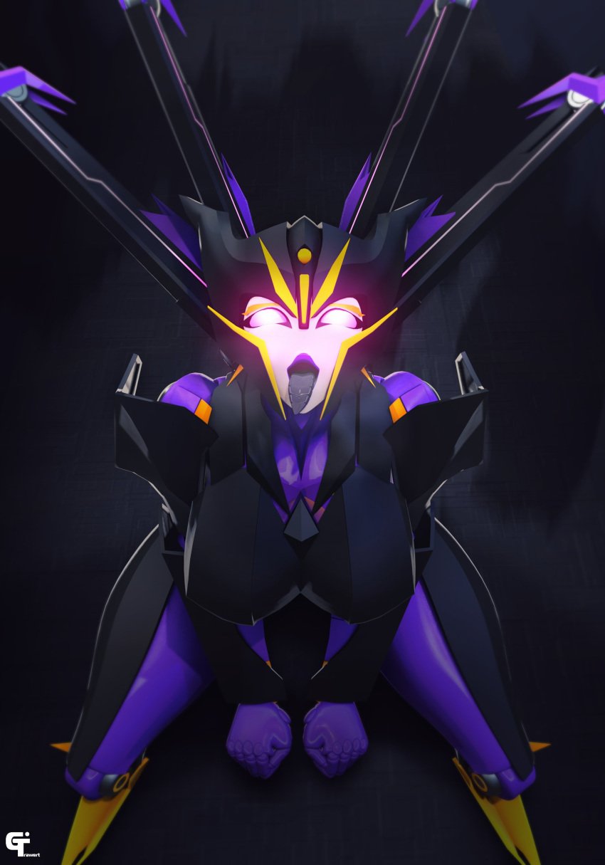 1girls 3d ahegao airachnid alien alien_girl athletic_female big_breasts cleavage decepticon female female_focus hourglass_figure no_nose purple_eyes purple_lips robot robot_girl sole_female solo thick_thighs tongue_out transformers transformers_prime trawert