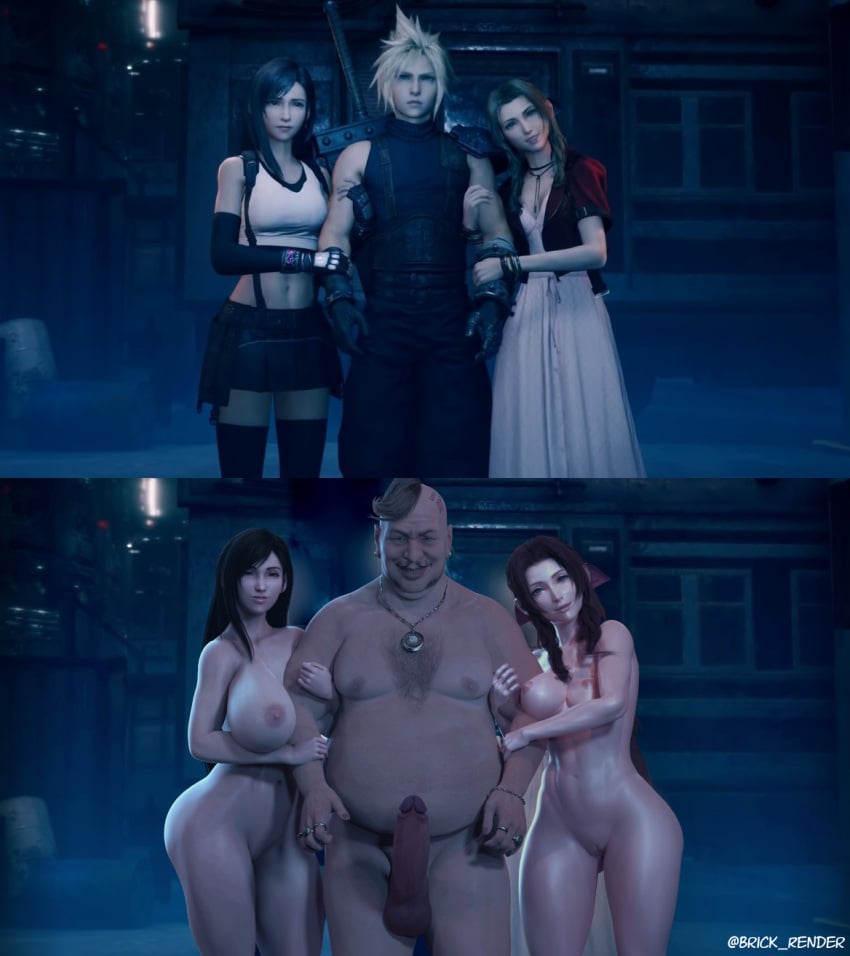 2boys 2girls 3d aerith_gainsborough age_difference antagonist attitude_adjustment before_and_after black_hair blender blonde_hair breast_growth brick_render brown_hair cloud_strife correction corruption cuckold cuckolded cuckolding curvy_female don_corneo dress enemy_conversion erection fat_man femsub final_fantasy final_fantasy_vii flippant_male hair_bow heroine_and_antagonist instant_loss instant_loss_2koma large_ass large_breasts large_penis long_hair maledom medium_breasts midriff miniskirt multiple_subs mustache necklace netorare ntr obese_male older_male older_male_younger_female older_man older_man_and_teenage_girl older_man_and_younger_woman overweight_male pendant personality_change submissive_female thighhighs tifa_lockhart ugly_bastard ugly_man uncensored villain villain_win zettai_ryouiki