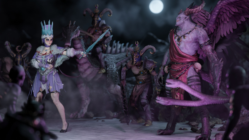 1girls 3d azazel_(warhammer) chaos_(warhammer) chaos_daemon daemonette defeated defeated_heroine female imminent_rape kislev ripped_clothing slaanesh slaves_to_darkness soboro spoils_of_war steed_of_slaanesh surrounded tagme tzarina_katarin warhammer_(franchise) warhammer_fantasy