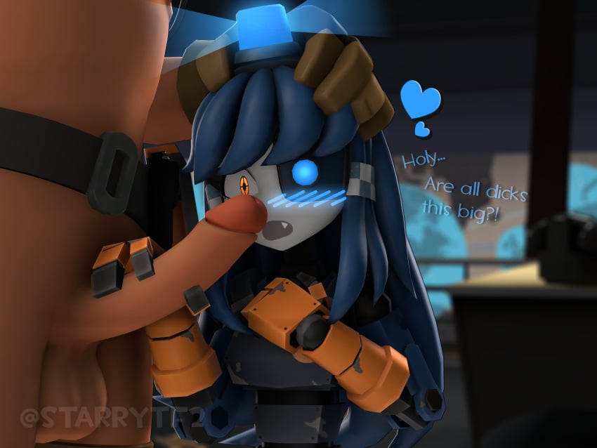 1boy 1boy1girl 1girls 3d 3d_model big_penis blush blush_lines colored_hair engineer_(team_fortress_2) english english_text female femboy grabbing_penis hand_on_another's_head hand_on_chest hand_on_head long_penis looking_at_penis male mimi_sentry nude_male penis penis_awe robot robot_girl robot_humanoid robot_joints self_upload sentry_(team_fortress_2) sentry_turret shocked size_talk starrytf2 surprised surprised_expression team_fortress_2 text tf2 twitter_username uncensored valve valve_(company)