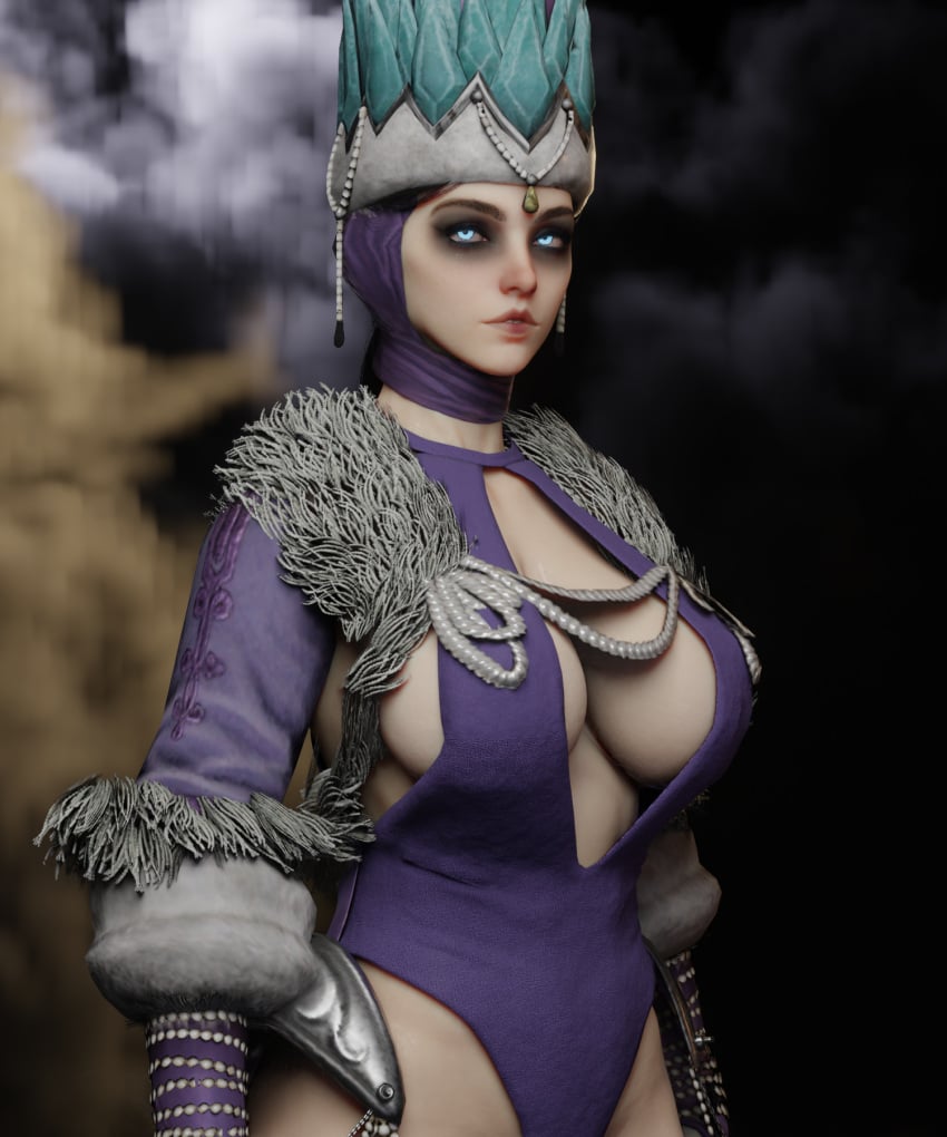 3d crown ice large_breasts skimpy skimpy_clothes soboro tzarina_katarin warhammer_(franchise) warhammer_fantasy