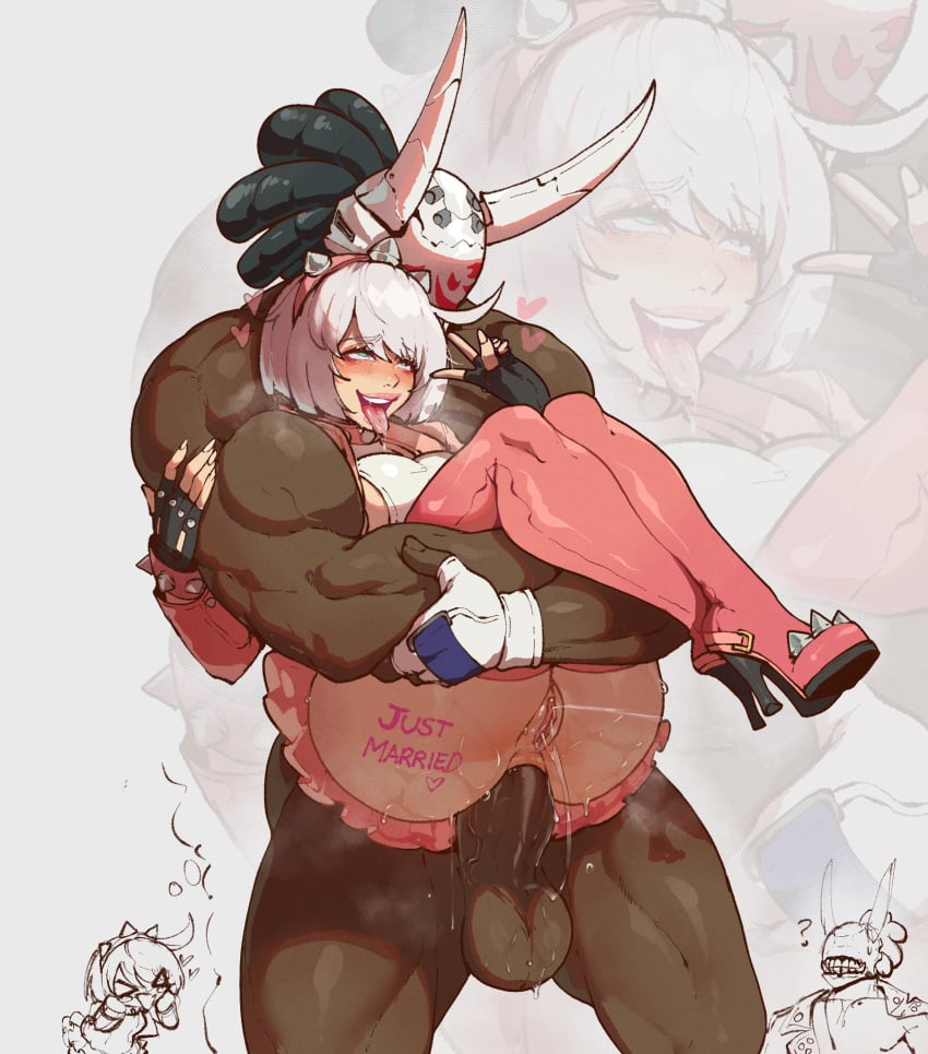 1boy 1female 1girls 1male absurd_res ahegao anal anal_orgasm anal_penetration anal_sex balls blue_eyes body_writing carry_position carrying carrying_partner cling dark-skinned_male dark_skin elphelt_valentine female fingerless_gloves guilty_gear guilty_gear_strive high_heel_boots high_heels horns imagining interracial just_married lifting_person light-skinned_female male married_couple mask muscular muscular_male nagoriyuki no_panties penis pool_tube_position pussy_juice rolling_eyes romantic romantic_couple sex short_hair size_difference skirt squirting squirting_from_anal straight straight_sex thiccwithaq thigh_boots tongue tongue_out uncensored v vampire veins white_hair wholesome