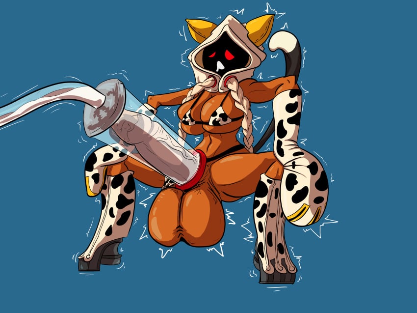 1futa absurd_res ahe_gao animal_ears animal_print anon_and_knux anonnknux arc_system_works areolae balls balls_bigger_than_breasts big_balls big_breasts big_penis bikini blazblue bottomless breasts clothed clothing cow_print crouching cum cum_machine dark-skinned_futanari dark_skin ejaculation erection fecharis futa_only futanari genitals herm hi_res huge_balls huge_cock humanoid humanoid_penis hyper hyper_balls hyper_genitalia hyper_penis intersex kaka_(blazblue) kemonomimi looking_pleasured machine masturbation milking_cum milking_machine mostly_nude nipples penile penis penis_milking penis_pump semen_collecting_machine smooth_balls solo spread_legs spreading squatting swimwear taokaka