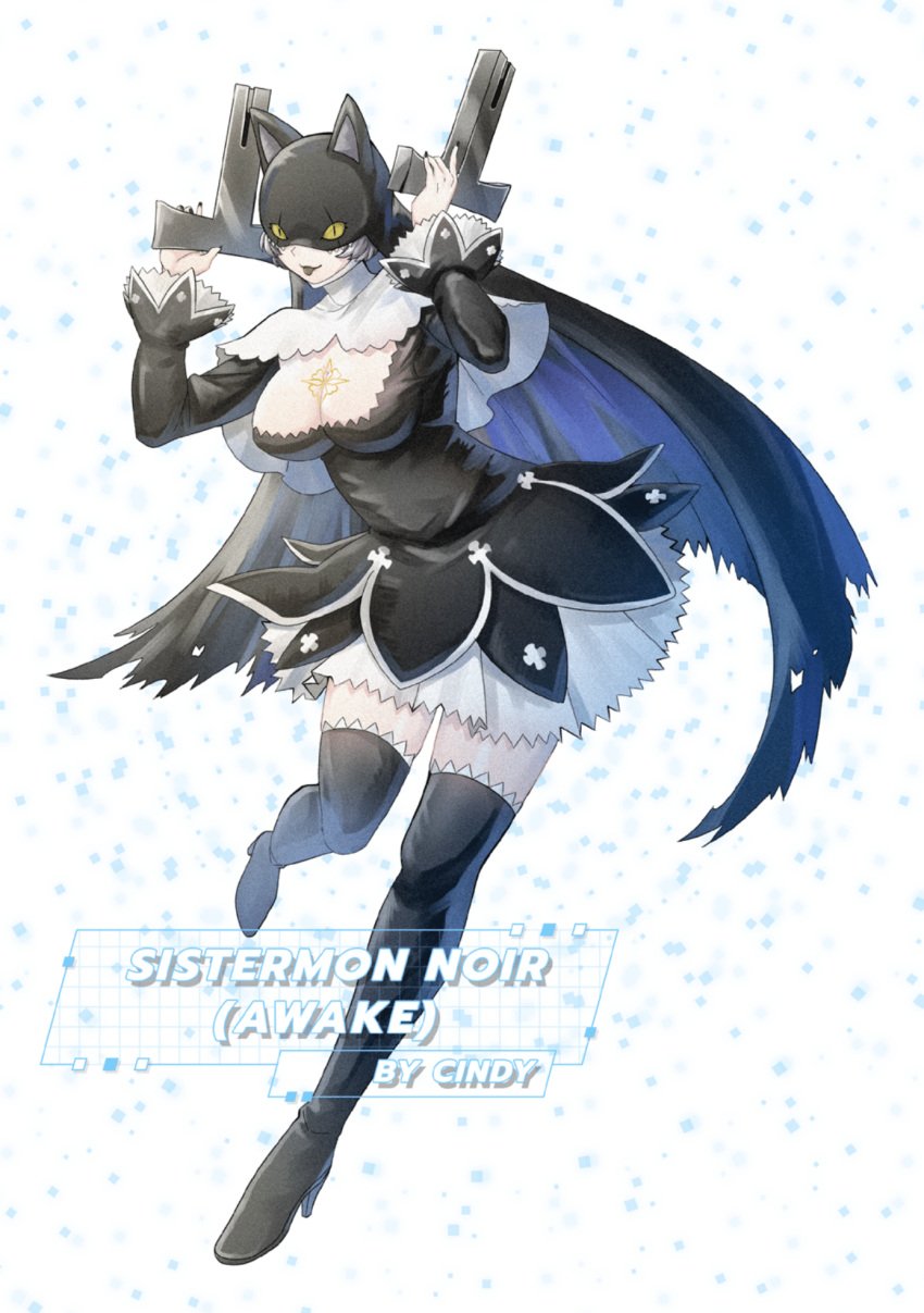 1girls digimon digimon_(species) digimon_story digimon_story:_cyber_sleuth digimon_story:_cyber_sleuth_hacker's_memory female female_only nun sistermon sistermon_noir sistermon_noir_(awaken) solo