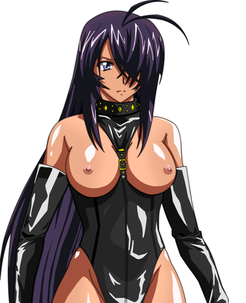 absurd_res black_hair_female breasts_out elpida-wood female kan&#039;u_unchou latex_clothing latex_gloves transparent_background vector_trace