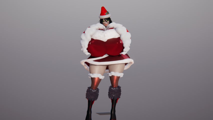 3d_(artwork) chifuyu_orimura christmas christmas_outfit honey_select_2 huge_ass huge_breasts infinite_stratos orimura_chifuyu santa_claus