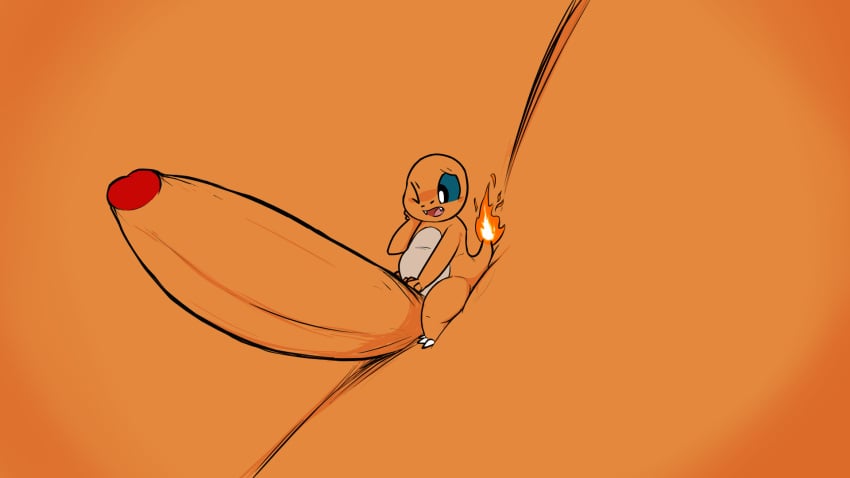 balls big_balls big_cock big_penis big_testicles charmander cock cute_fangs gigantic_balls gigantic_penis gigantic_testicles hand_on_penis huge_balls huge_cock huge_testicles hyper hyper_balls hyper_penis hyper_testicles mouth mouth_open nintendo one_eye_closed penis pokemon pokemon_(species) red_penis_tip sitting sitting_on_balls testicles unowo