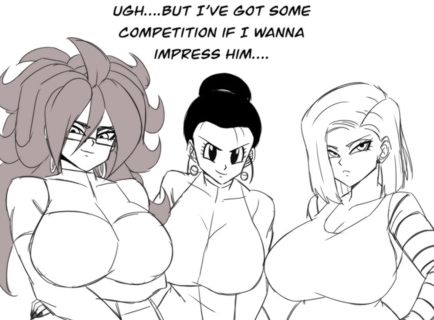 android_18 android_21 android_21_(human) big_breasts chichi darwaarts dragon_ball dragon_ball_super dragon_ball_z goku harem milf son_goku