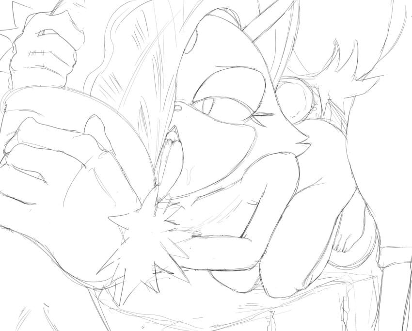 2d 2d_(artwork) a_name_for_me big_penis blaze_the_cat doggy_style double_penetration female half-closed_eyes head_gem hereapathy monochrome sonic_(series) sonic_the_hedgehog_(series) tongue tongue_out wip