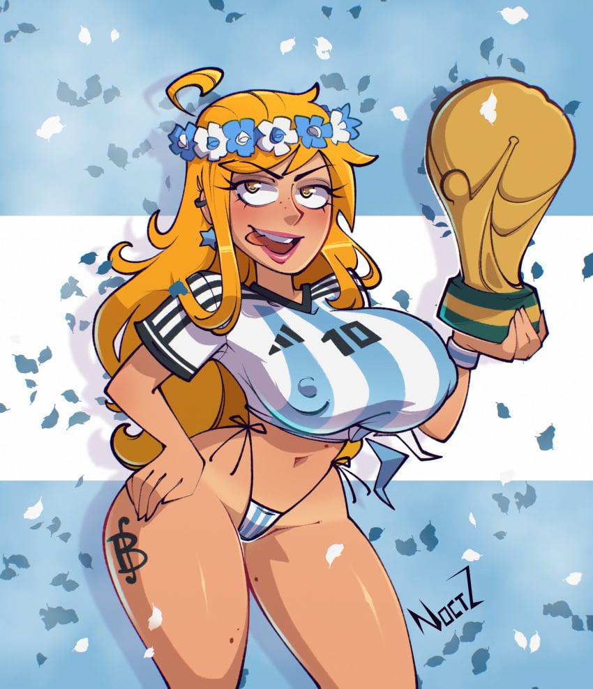 1girls 2022_fifa_world_cup argentina big_breasts breasts busty cleavage curvaceous curvy digital_media_(artwork) eyebrows eyelashes eyes female female_focus female_only fifa hair hips hourglass_figure huge_breasts large_breasts legs light-skinned_female light_skin lips nami nami_(one_piece) national_personification nipple_bulge noctz one_piece post-timeskip shounen_jump thick thick_legs thick_lips thick_thighs thighs thunder_thighs top_heavy upper_body voluptuous waist wide_hips world_cup