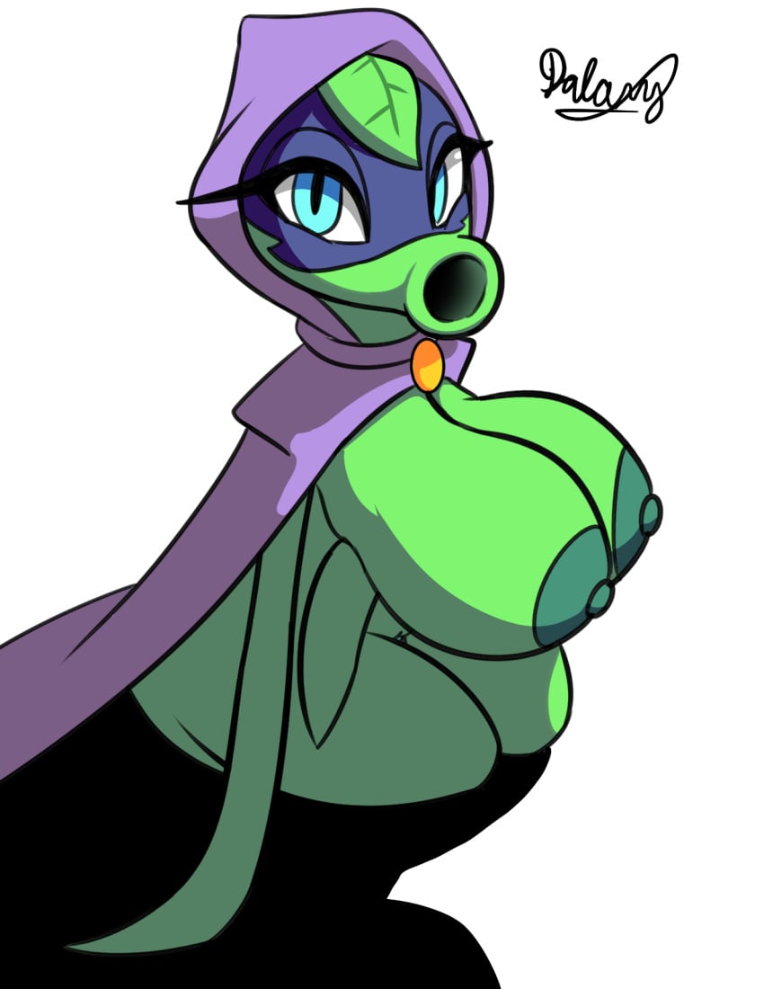 alpha_channel anthro areola big_breasts blue_eyes breasts cloak clothing d-6alaxy electronic_arts elemental_creature elemental_humanoid eyelashes female flora_fauna genitals green_areola green_body green_nipples green_shadow_(pvz) hi_res hooded_cloak huge_breasts humanoid kneeling leaf looking_at_viewer mostly_nude nipples non-mammal_breasts non-mammal_nipples peashooter_(pvz) plant plant_humanoid plantie plants_vs._zombies plants_vs._zombies_heroes plants_vs_zombies popcap_games pussy short_stack shortstack simple_background solo solo_female transparent_background video_games