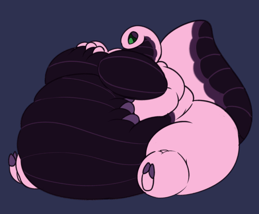 anthro belly belly_deformation big_belly big_tail cantielabs claws expansion fat_belly fat_legs fat_tail fat_thighs full_body_inflation furry hi_res holding_belly inflated_tail inflation inflation_fetish reptile round_belly round_body snake tail thighs