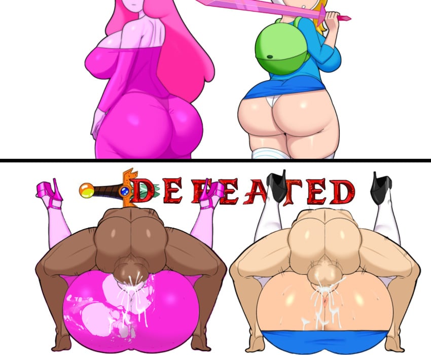 2boys 2girls adventure_time alternate_ass_size alternate_breast_size anus ass ass_in_dress backpack bag big_ass big_breasts blonde_hair breasts bubble_butt cartoon_network cleavage clothing coldarsenal cum cum_in_pussy dark-skinned_male dark_skin defeated double_mating_press dumptruck_ass edit female fionna_the_human_girl footwear gameoveredits high_heels huge_ass huge_breasts human instant_loss instant_loss_2koma interracial large_ass large_breasts legs_up legwear light-skinned_female light_skin long_hair male mating_press multiple_girls orientation_play pale_skin panties party_wipe penis pink_body pink_hair pink_skin princess_bubblegum round_ass sex skirt standing straight straight_hair sword thick_thighs thigh_socks thighs thong tight_clothing vaginal_sex weapon white_background