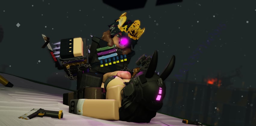 3d armor bunny_girl dark decaying_winter evil_grin grace_(bloxmodeller) gun moosty night_vision_goggles nighttime outside pistol ripping_clothing roblox roblox_game robloxian self_upload sledge_king tactical_gear tagme