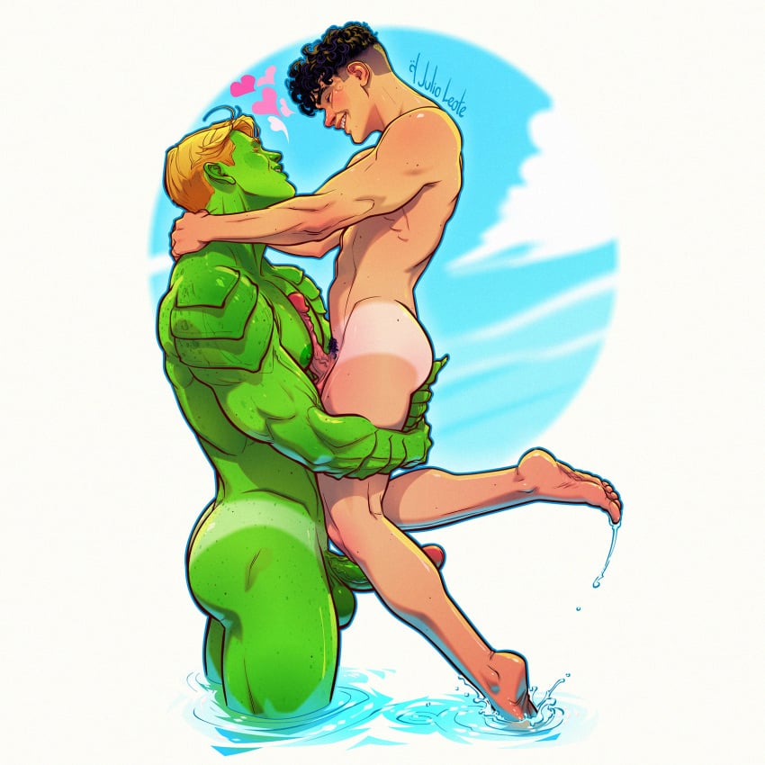 2boys alpha_male ass ass_grab balls big_ass big_penis billy_kaplan billy_maximoff black_hair blonde_hair boxers_(clothing) bulge canon_couple cape crown disney erection gay green-skinned_male green_body green_penis green_skin hairy_penis heart hulkling joe_locke julio_leote lifting light-skinned_male light_skin male male/male male_only marvel marvel_cinematic_universe marvel_comics muscular muscular_male naked naked_male nipples only_after_dark only_male penis penis_out romantic skinny_male smile smiling straight_hair superhero teddy_altman wiccan yaoi young_avengers