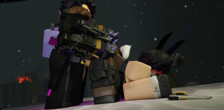 3d armor ass_up blush bunny_girl closed_eyes dark decaying_winter doggy_style grace_(bloxmodeller) gun moosty night_vision_goggles nighttime open_mouth outside pistol rape ripped_clothing roblox roblox_game robloxian self_upload side_view sledge_king tactical_gear tagme vaginal_penetration