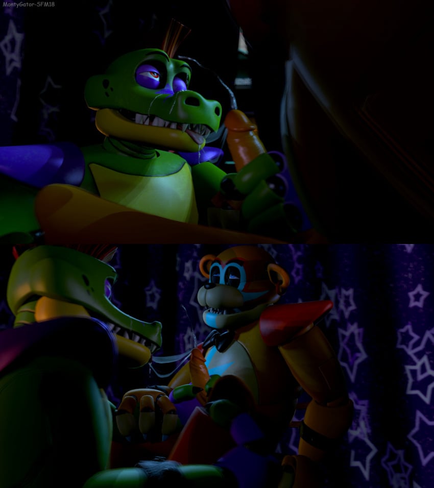 2022 2boys 3d 3d_(artwork) after_oral alligator alligatorid animatronic anthro anthro_on_anthro anthrofied bara bear blowjob blowjob_face blue_eyes bodypaint boner bow_tie bowtie claws crocodile crocodilian crocodylid cum_drip cum_in_mouth cum_on_face cum_on_tongue cum_string cum_trail digital_media_(artwork) duo duo_focus ear_piercing earrings ears_down ejaculation erect_penis erection facepaint fangs five_nights_at_freddy's five_nights_at_freddy's:_security_breach foreskin foreskin_folds fronty fully_retracted_foreskin gay gay_sex glamrock_freddy_(fnaf) glans green_body green_skin hand_on_penis humanoid_genitalia humanoid_penis inner_foreskin intact jerking jerking_off_another jerkingoff jerkingoff_another machine male male/male male_only masturbating_other masturbation mohawk_(hairstyle) montgomery_gator_(fnaf) nude one_eye_closed oral oral_masturbation orange_body orgasm orgasm_from_oral penis pierced_ears piercing red_eyes red_hair reptile reptile_humanoid robot scale scalies scottgames sharp_teeth shoulder_pads smooth_penis source_filmmaker steel_wool_studios teeth tongue tongue_on_penis tongue_out two_tone_body uncut wdgrreseef