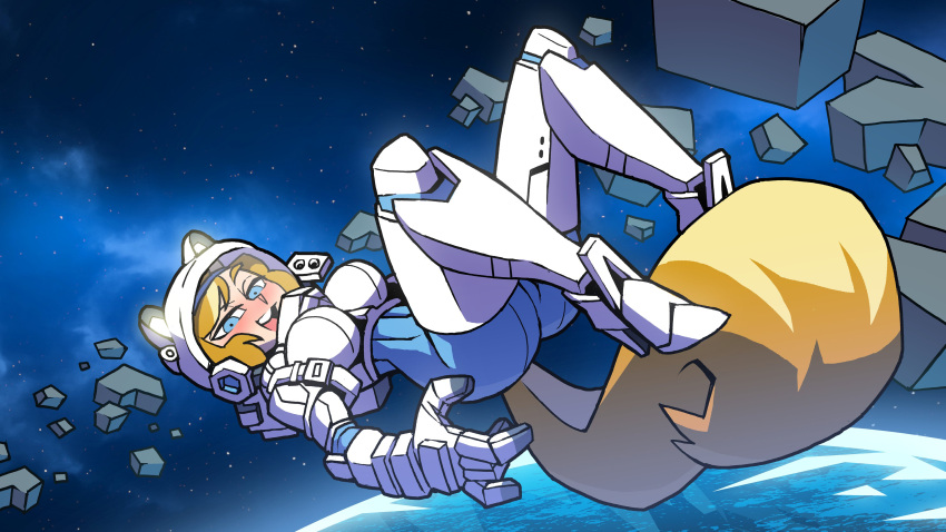 1girls anthro ass astronaut blue_eyes breasts clothed dirty_blonde_hair female huge_ass large_breasts mittsies mitty_(mittsies) planet solo solo_female space spacesuit squirrel_girl squirrel_humanoid squirrel_tail thick_thighs vanripper