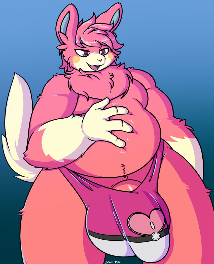 anthro balls big_balls big_bulge big_penis bulge clothing daniruu fluffy fur genitals ground_squirrel hair hi_res male mammal marmot nintendo overweight overweight_anthro overweight_male pawmot penis pink_body pink_eyes pink_fur pink_hair pokémon_(species) pokeball_underwear pokemon pokemon_(species) pubes rodent sciurid shiny_pokemon solo thong underwear video_games yellow_cheeks