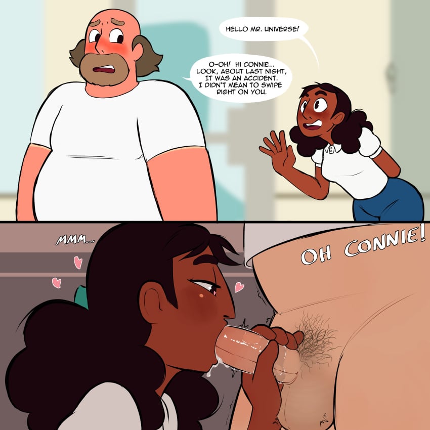 1boy 1girls 2022 2koma absurd_res age_difference athletic_female blowjob brown_skin cartoon_network cheating cheating_girlfriend color comic comic_page connie_maheswaran cucked_by_father cum cum_in_mouth dark-skinned_female dark_skin digital_media_(artwork) digitalkaiju dilf english english_text fat_man fellatio greg_universe heart heart-shaped_pupils human instant_loss instant_loss_2koma interracial light-skinned_male netorare ntr older_male older_man_and_teenage_girl oral outdoor_sex outdoors polo_shirt post_orgasm post_orgasm_fellatio saliva saliva_on_penis shirt shorts steven_universe teenage_girl teenager uncensored van younger_female