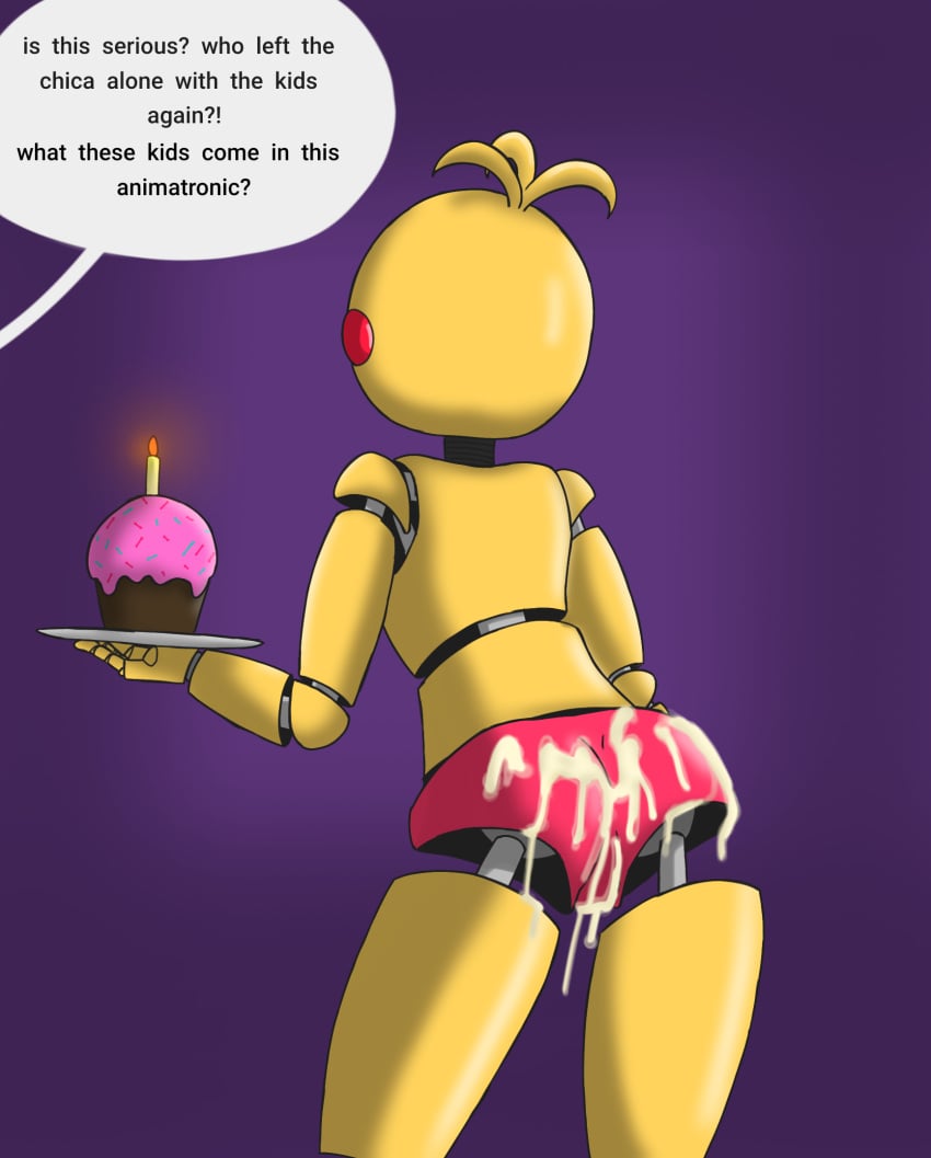 big_ass bird cum cum_in_ass cum_on_panties five_nights_at_freddy's fnaf furry furry_female robot sigorordl toy_chica_(fnaf) yellow_skin