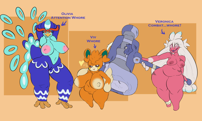 big_breasts breasts female plantedpot pokémon_(species) pokemon