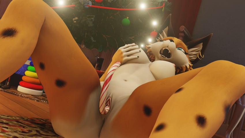 absurd_res breasts candy candy_cane dessert felid feline female food genitals hi_res humble_stone lynx mammal miyu_lynx nintendo nipples open_mouth pussy star_fox video_games