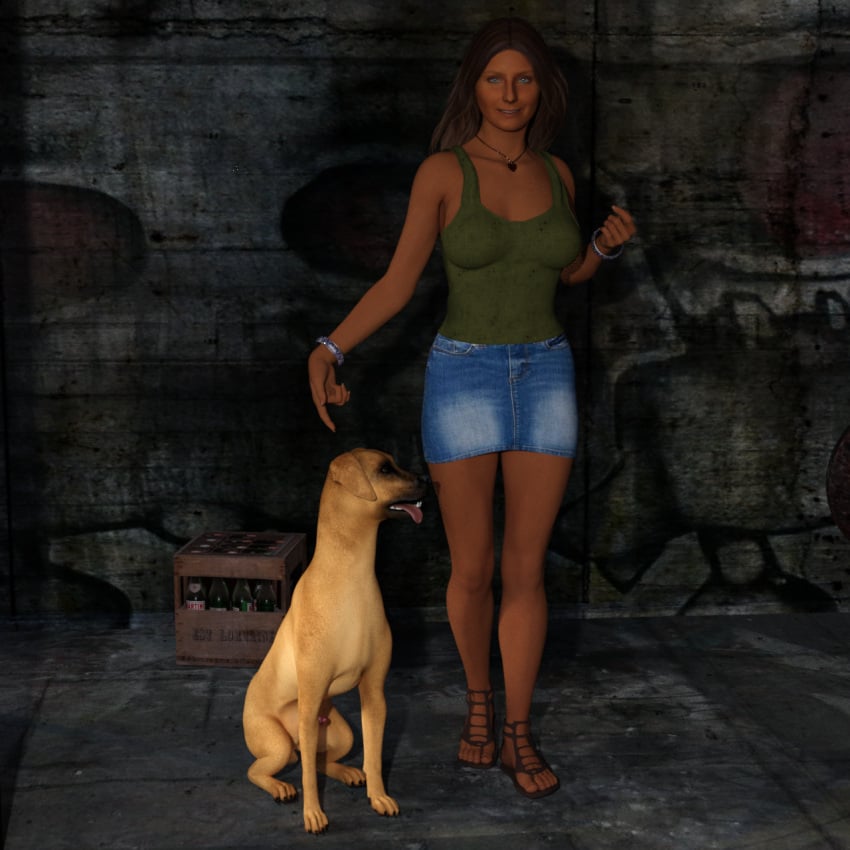 3d asking_a_question brown_hair canine canine_penis clothed female greta_a jeans_skirt jewelry jollybizz medium_breasts skirt tanned topwear unsure zoophilia