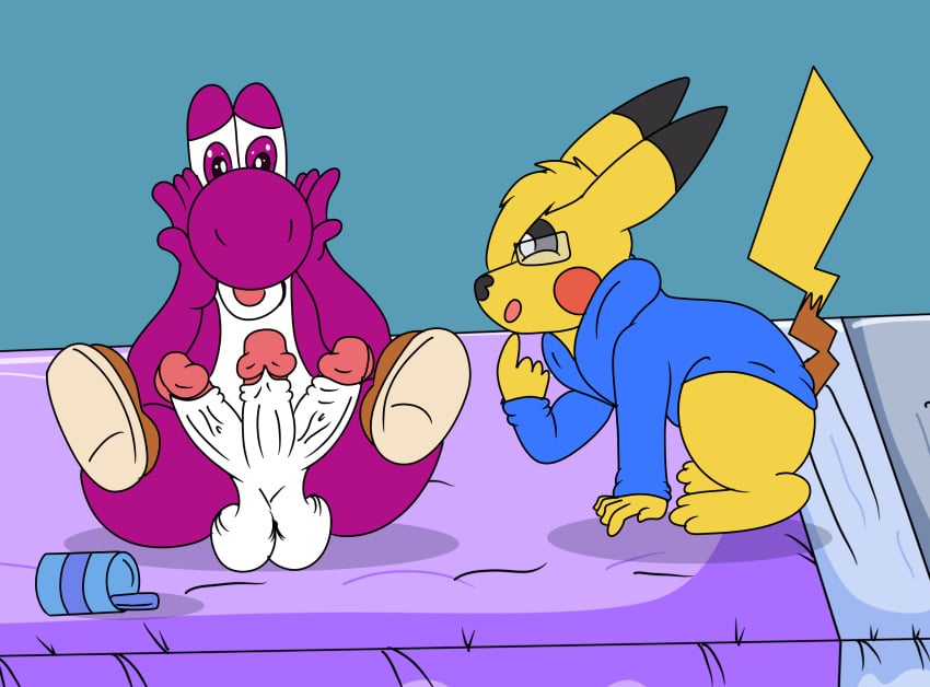 absurd_res admiralspyro anthro dinosaur duo genitals hi_res male male/male mammal mario_(series) mouse multi_genitalia multi_penis murid murine nintendo penis pikachu pokémon_(species) pokemon purple_yoshi reptile rodent scalie triphallia video_games yoshi