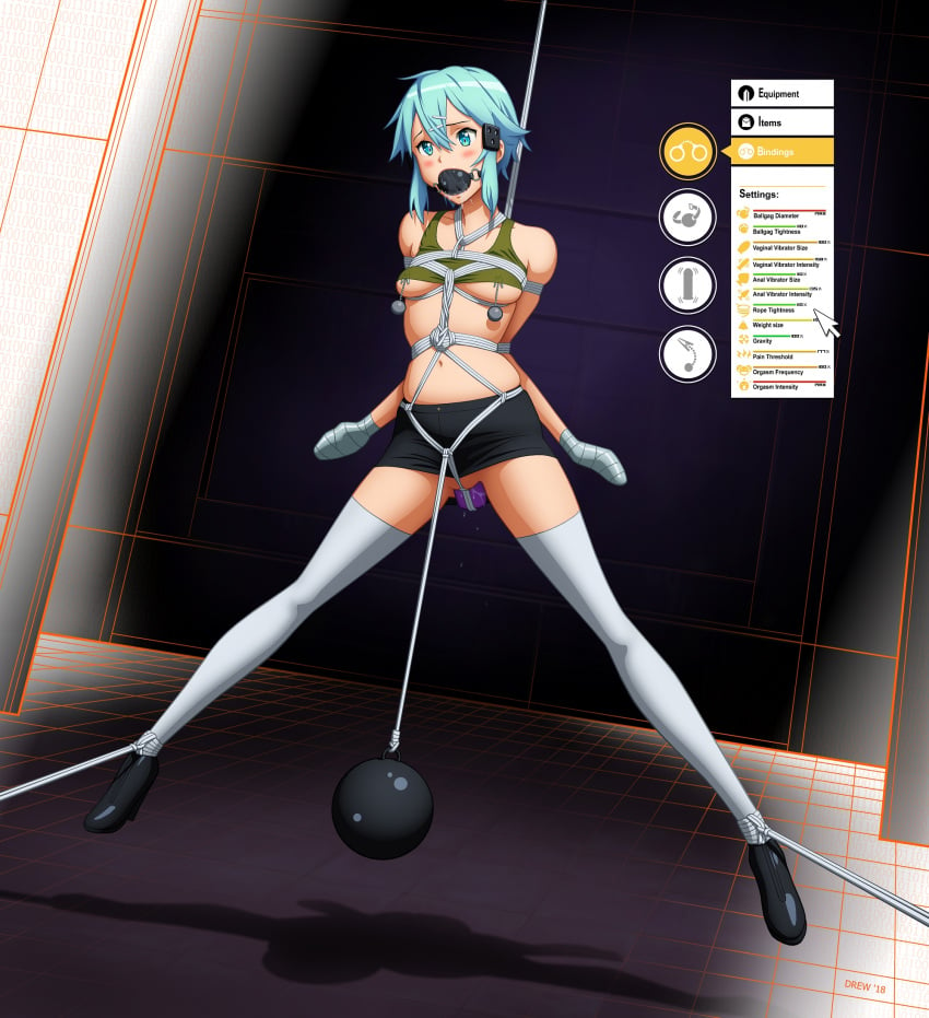 ball_gag drew_gardner english_text hud sex_toy sinon suspension sword_art_online tagme taped_hands text vibrator vibrator_in_pussy