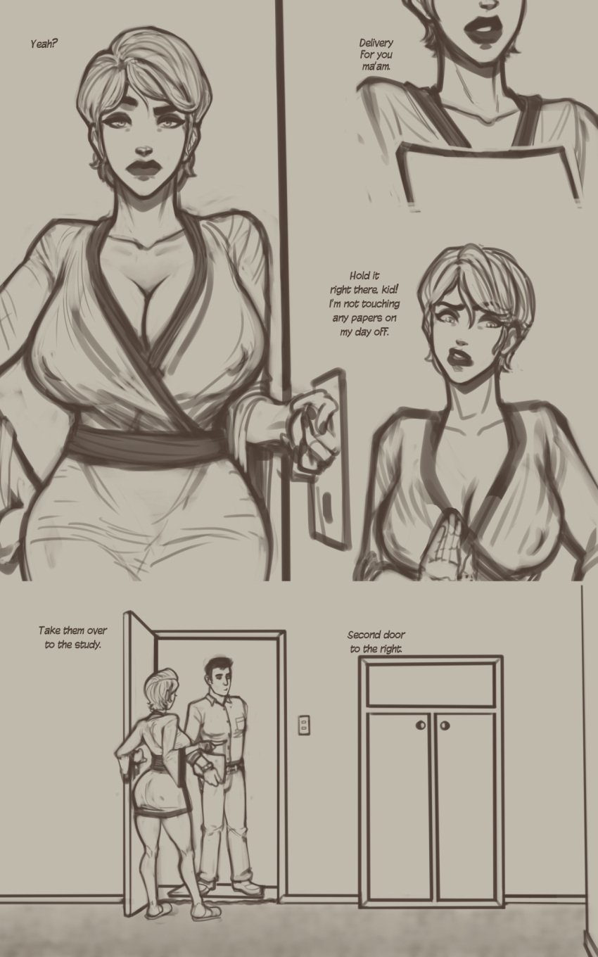 comic gianna_lewis huge_breasts mrpotatoparty original sketch