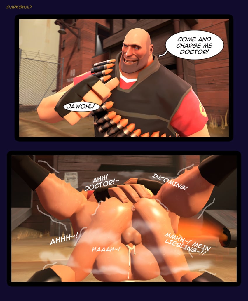 2boys anal comic cum cum_in_ass cum_inside gay_domination gay_sex heavy_(team_fortress_2) heavy_weapons_guy male/male mating_press medic_(team_fortress_2) nsfwdark sfm source_filmmaker team_fortress_2 text