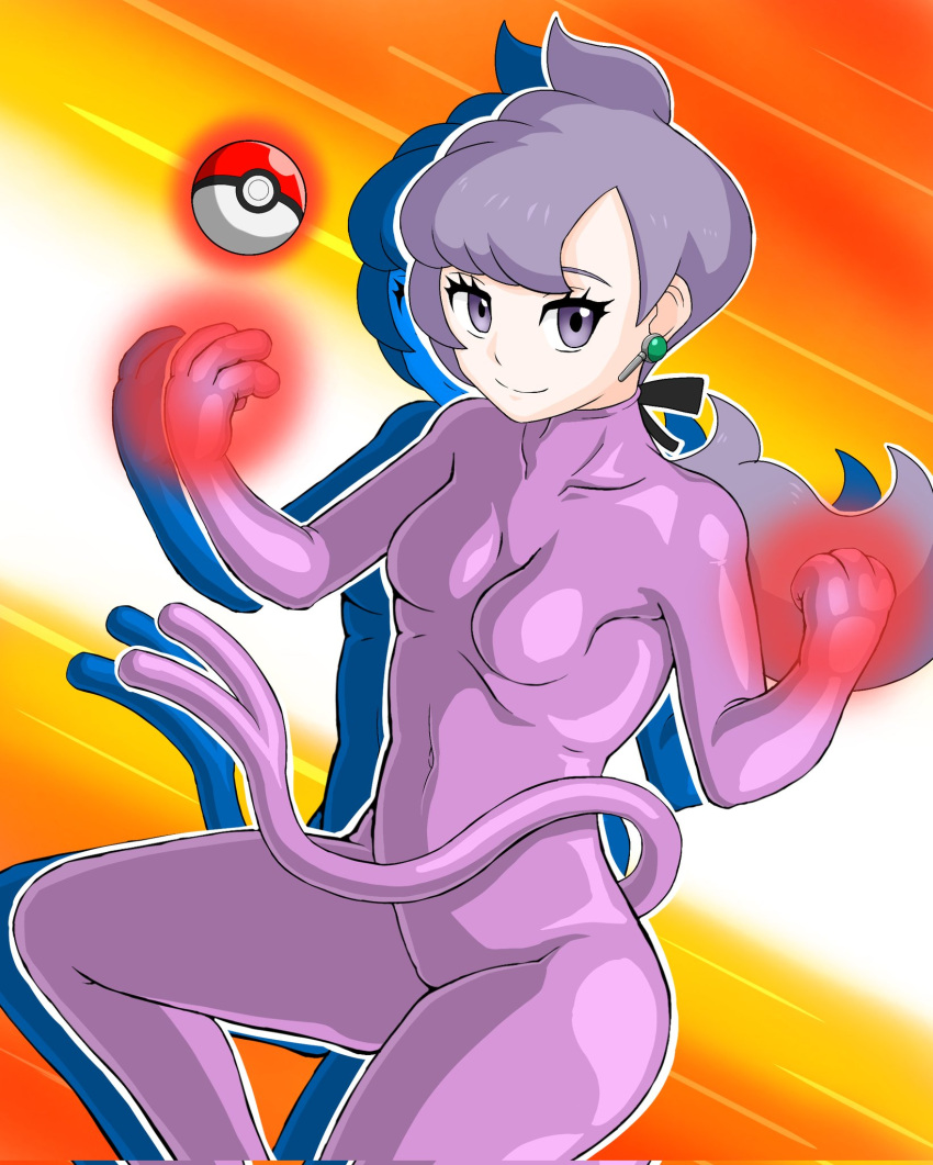 1girls anabel_(pokemon) bodysuit espeon_(cosplay) female female_focus female_only human jpeg kmrmur pokemon pokemon_(cosplay) pokesuit rubber_suit solo solo_female