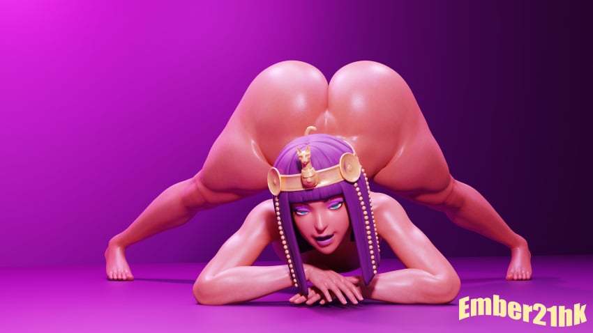 1girls 3d 4k absurd_res bent_over big_ass big_butt blender blender_(software) blender_cycles capcom completely_nude completely_nude_female dark-skinned_female egyptian egyptian_female egyptian_headdress ember21hk face_down_ass_up female female_only full_body jack-o_pose jackochallenge looking_at_viewer menat_(street_fighter) naked naked_female nude nude_female purple_eyeshadow purple_hair purple_lipstick smug_face solo solo_female street_fighter street_fighter_v teal_eyes thick_ass thick_hips thick_legs thick_thighs wet_body