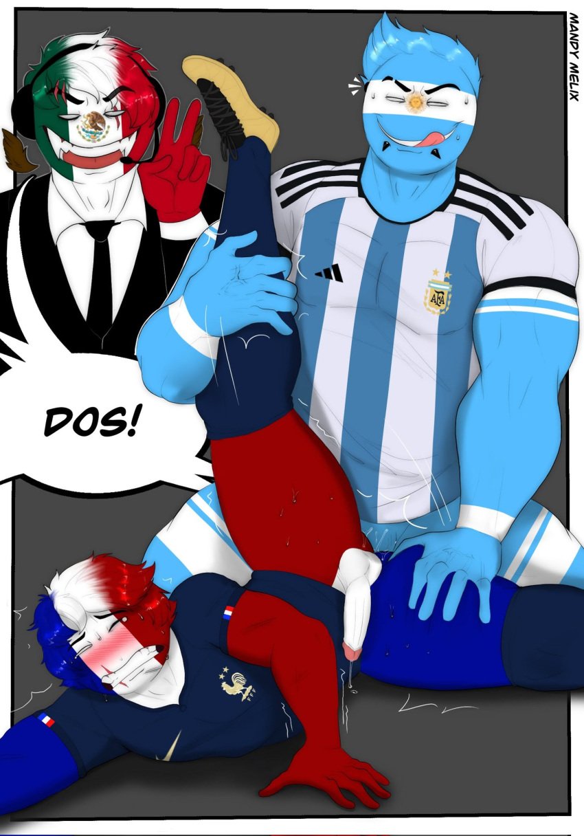 2022_fifa_world_cup adidas anal_sex argentina argentina_(countryhumans) big_dom_small_sub countryhumans fat_ass fat_legs fat_legs_skinny_body fat_thighs fifa france france_(countryhumans) gay horny_dom long_legs male male/male male_only melix214 mexico mexico_(countryhumans) muscular muscular_male nike pleasure_face questionable_consent slim_waist spanish_dialogue spanish_text spread_legs suit suit_and_tie sweat sweating tongue world_cup yaoi