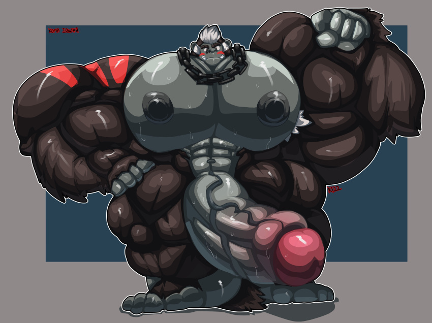 1male abs biceps furry gorimondo_(kirby) hyper hyper_balls hyper_genitalia hyper_penis hyper_testicles kirby_(series) kirby_and_the_forgotten_land kumalqwha male male_focus male_only muscle muscles muscular muscular_arms muscular_ass muscular_back muscular_legs muscular_male muscular_thighs nipples pecs veins veiny_penis