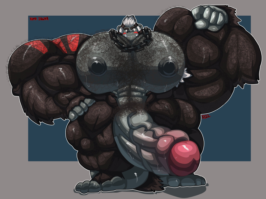 1male abs biceps furry gorimondo_(kirby) hyper hyper_balls hyper_genitalia hyper_penis hyper_testicles kirby_(series) kirby_and_the_forgotten_land kumalqwha male male_focus male_only muscle muscles muscular muscular_arms muscular_ass muscular_back muscular_legs muscular_male muscular_thighs nipples pecs veins veiny_penis