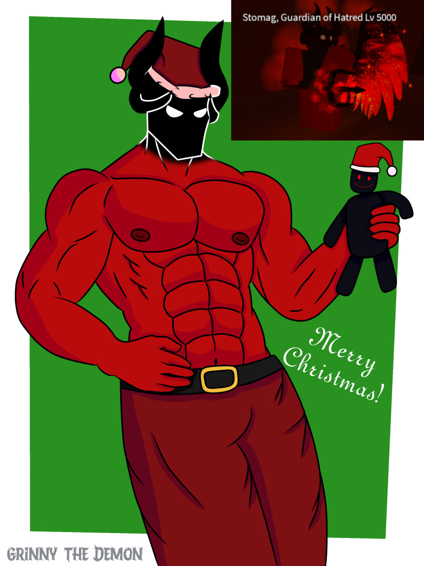 1boy artist_request bara darklaus_(jtoh) demon gay juke's_towers_of_hell muscles muscular muscular_male roblox roblox_game robloxian shadovis_rpg shirtless source_request stomag_(shadovis_rpg) tagme