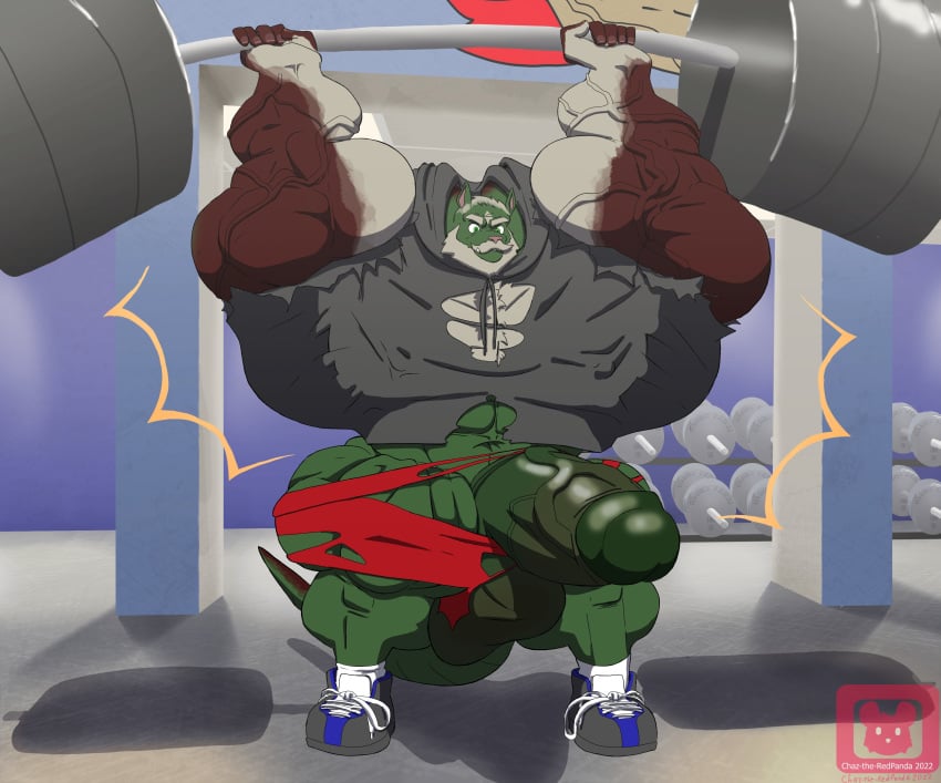 abs biceps chaz_the_red_panda furry gym hyper hyper_balls hyper_genitalia hyper_penis hyper_testicles male male_focus male_only muscle muscle_growth muscles muscular muscular_arms muscular_ass muscular_back muscular_legs muscular_male muscular_thighs nipples pecs public veins veiny_penis