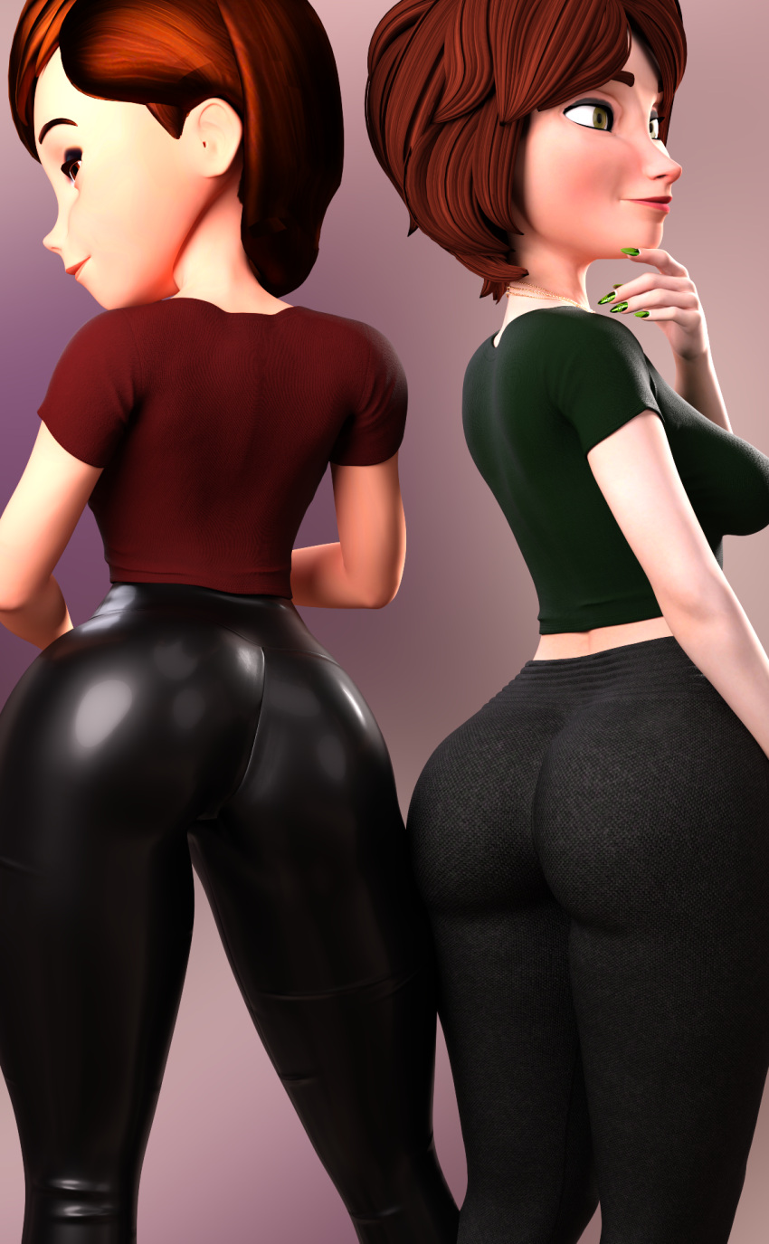 2girls 3d 3d_(artwork) ass athletic athletic_female big_ass big_breasts big_hero_6 bottom_heavy breasts brown_hair bubble_ass bubble_butt busty cass_hamada crossover disney eyebrows eyelashes eyes female female_only fit fit_female fully_clothed hair helen_parr heroine hips hourglass_figure huge_ass human large_ass legs light-skinned_female light_skin lips marvel marvel_comics mature mature_female medium_breasts milf mother pixar short_hair straight_hair the_incredibles thick thick_hips thick_legs thick_thighs thighs top_heavy upper_body voluptuous vtemp waist wide_hips