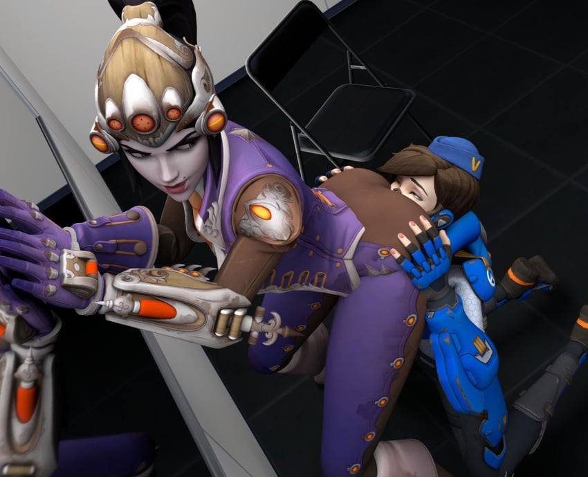 2girls 3d ass_on_face ass_sniffing ass_worship big_ass bubble_butt cadet_oxton facesitting fetish overwatch skinnydipper69 smothering sniffing_ass tracer widowmaker