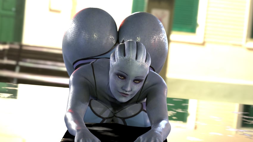 1girls 3d alien alien_girl all_fours asari ass big_ass big_breasts bikini breasts busty fat_ass huge_ass huge_breasts large_ass large_breasts liara_t'soni looking_at_viewer mass_effect solo swimwear thick_ass thick_thighs voluptuous wetty3d wide_hips