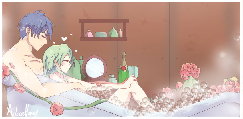 <3 1boy 1girls aibee_honey bathroom bathtub blue_eyes blue_hair closed_eyes completely_naked completely_nude completely_nude_female completely_nude_male cute elincia_ridell_crimea female fire_emblem fire_emblem:_path_of_radiance fire_emblem:_radiant_dawn green_hair ike_(fire_emblem) in_love love male male/female nintendo romantic romantic_ambiance romantic_couple smile smiling straight