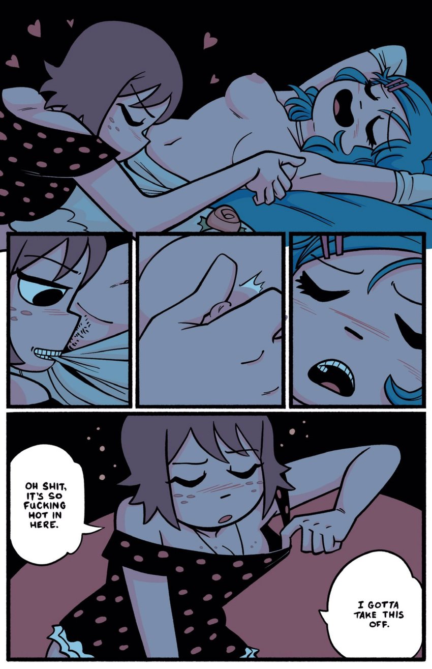 bonerbob comic comic_page kim_pine nipple_pinch ramona_flowers scott_pilgrim undressing_another yuri