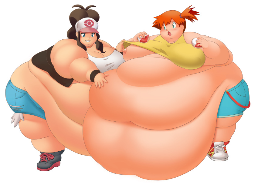 chubby chubby_female eishiban fat_ass hilda_(pokemon) huge_butt kasumi_(pokemon) morbidly_obese morbidly_obese_female obese obese_female overweight overweight_female pokemon ussbbw